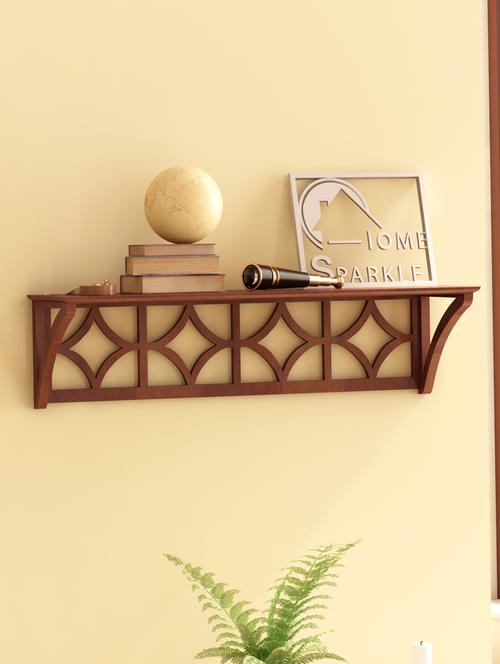 home sparkle diamond floating mdf wall shelf (brown) - 18078261 - Standard Image - 0