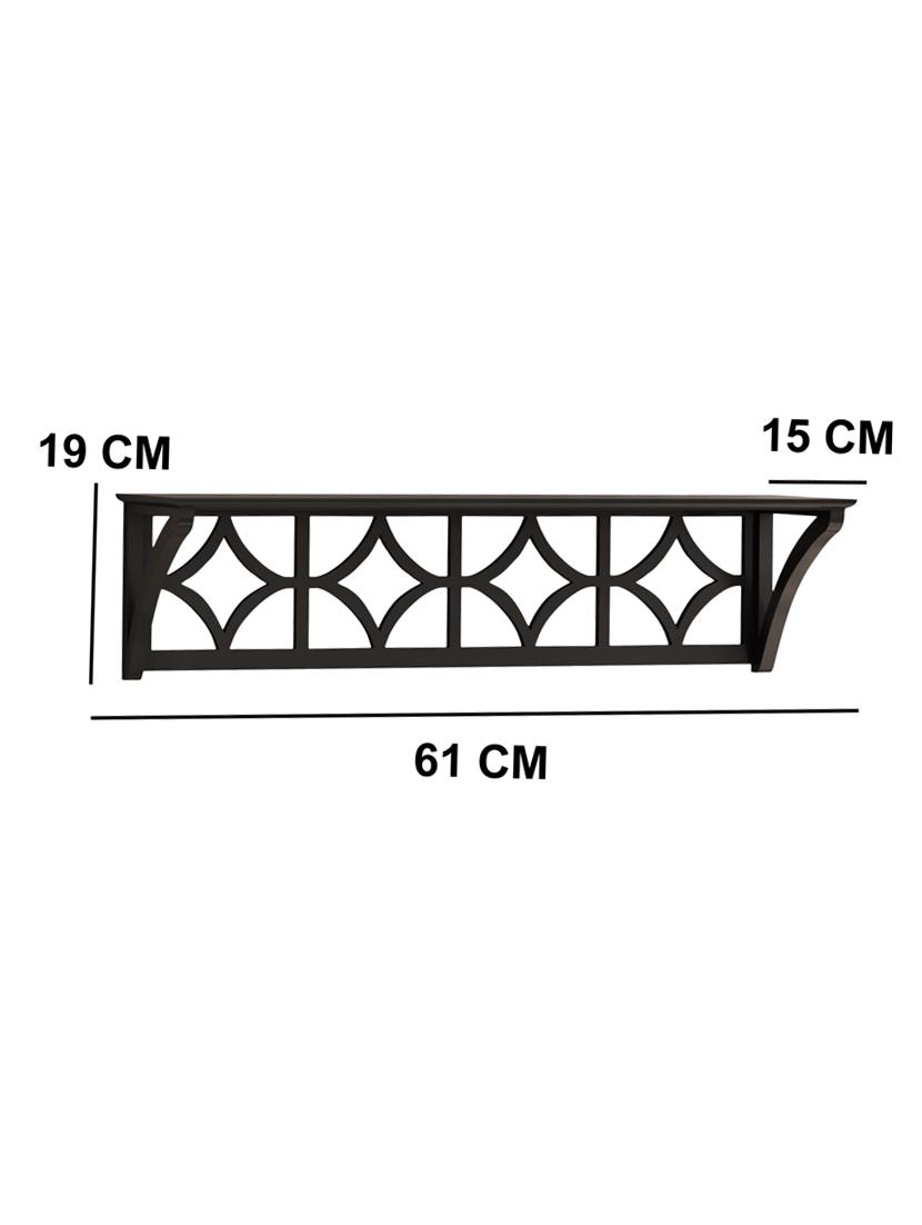 home sparkle diamond floating mdf wall shelf (black) - 18078262 - Standard Image - 3