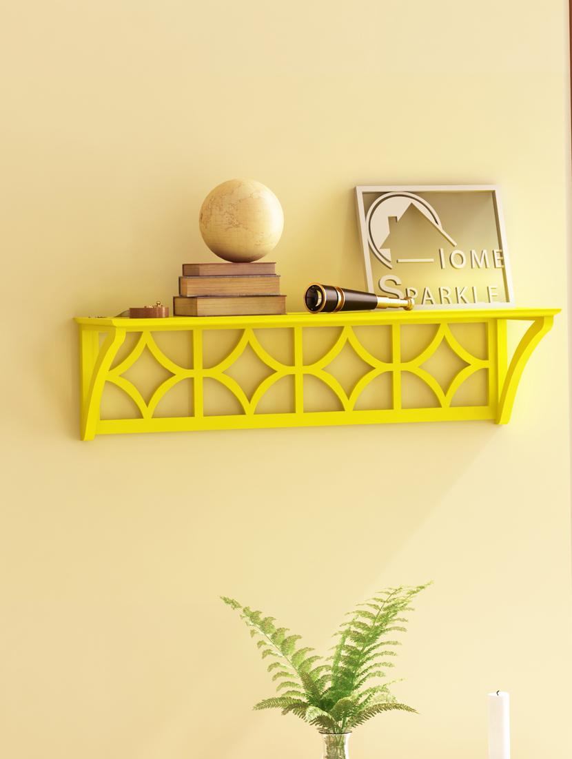 home sparkle diamond floating mdf wall shelf (yellow) - 18078265 -  Zoom Image - 0