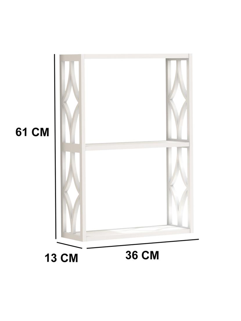 home sparkle diamond two - tier mdf wall shelf (brown) - 18078271 - Standard Image - 3