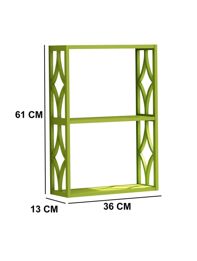 home sparkle diamond two - tier mdf wall shelf (brown) - 18078272 - Standard Image - 3