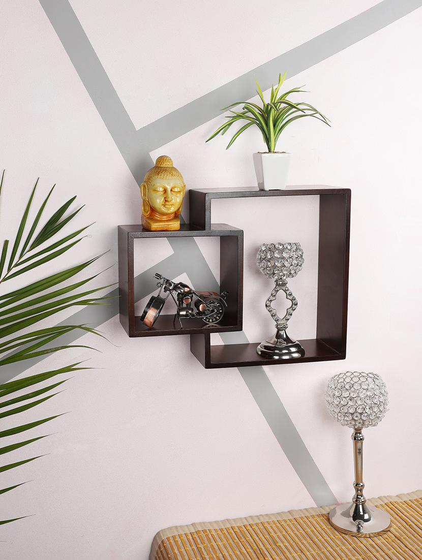home sparkle wall mount floating wall shelves rack display bed room, living room, office, restaurant, home décor (black) - 18078280 -  Zoom Image - 0