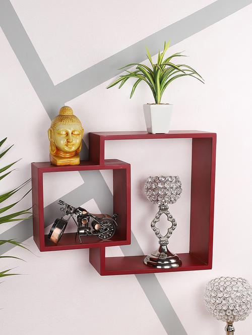 home sparkle wall mount floating wall shelves rack display bed room, living room, office, restaurant, home décor (black) - 18078282 -  Standard Image - 0