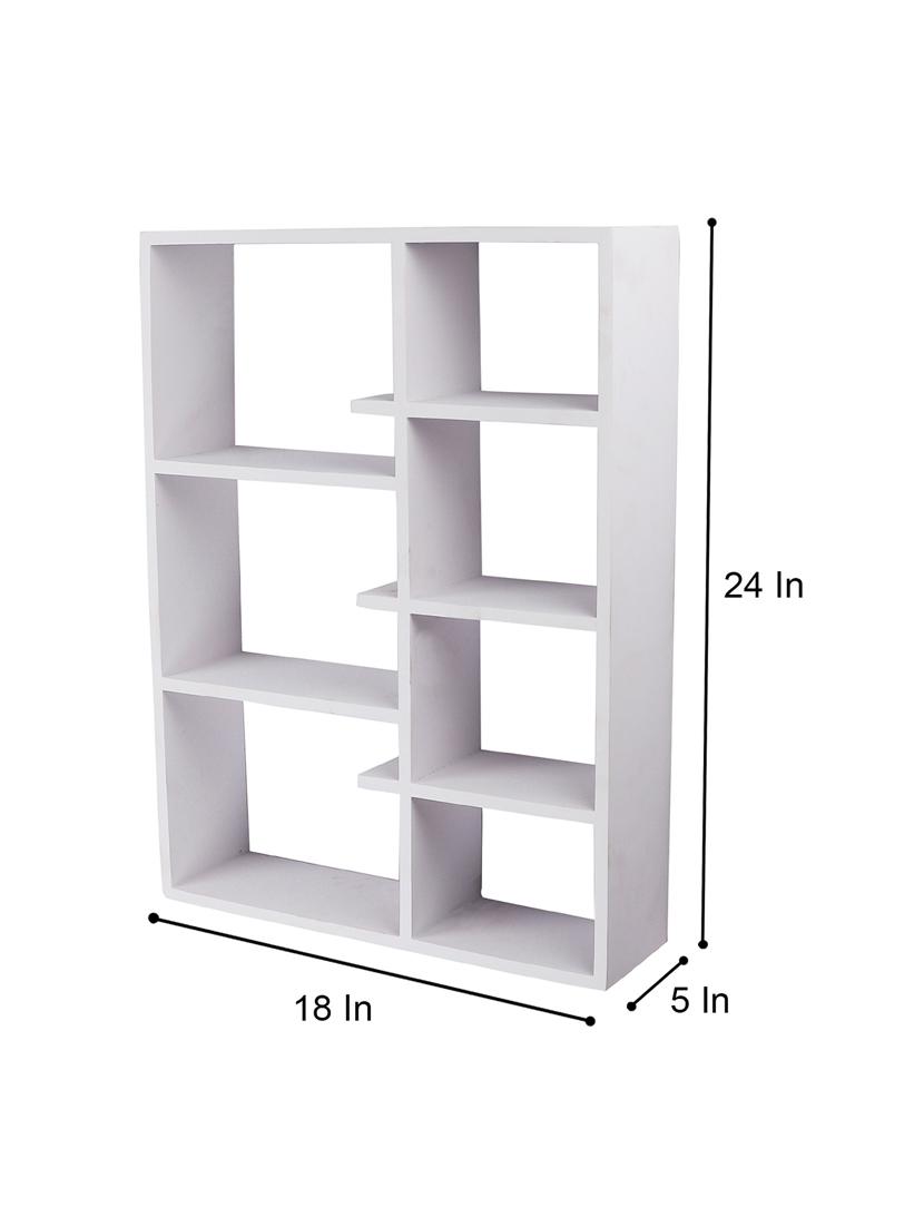 home sparkle engineered wood multipurpose seven partition compartment wall shelf rack (black) - 18078286 - Standard Image - 3