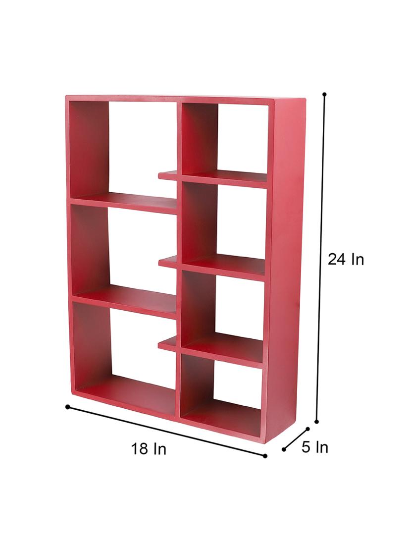 home sparkle engineered wood multipurpose seven partition compartment wall shelf rack (black) - 18078287 - Standard Image - 3