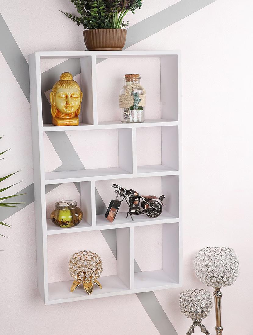 home sparkle engineered wood multipurpose eight partition compartment wall shelf rack (black) - 18078291 - Zoom Image - 0