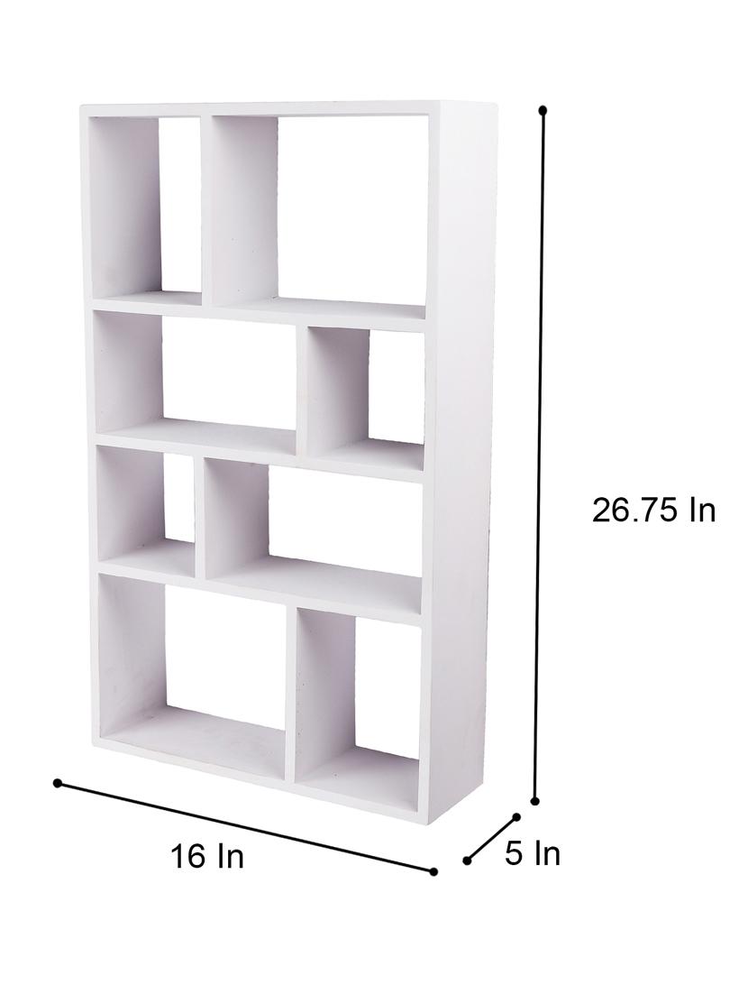 home sparkle engineered wood multipurpose eight partition compartment wall shelf rack (black) - 18078291 - Standard Image - 3