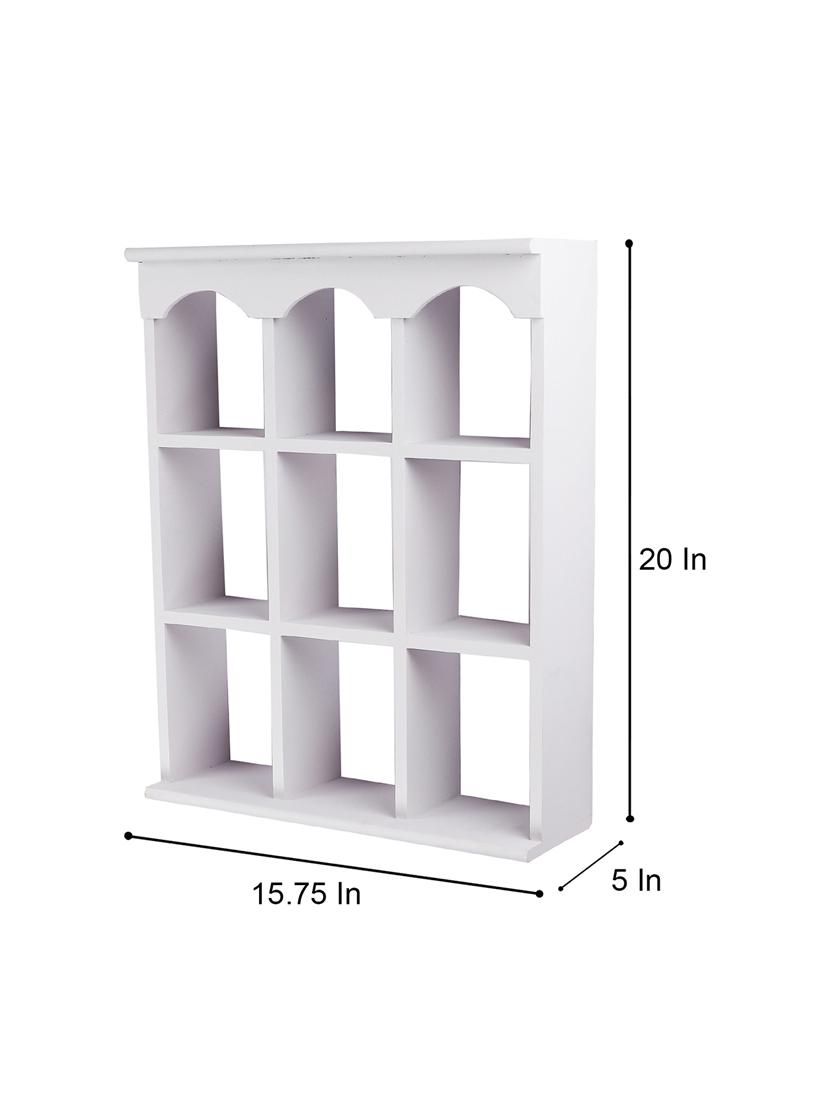 home sparkle engineered wood multipurpose nine partition compartment wall shelf rack (black) - 18078296 - Standard Image - 3