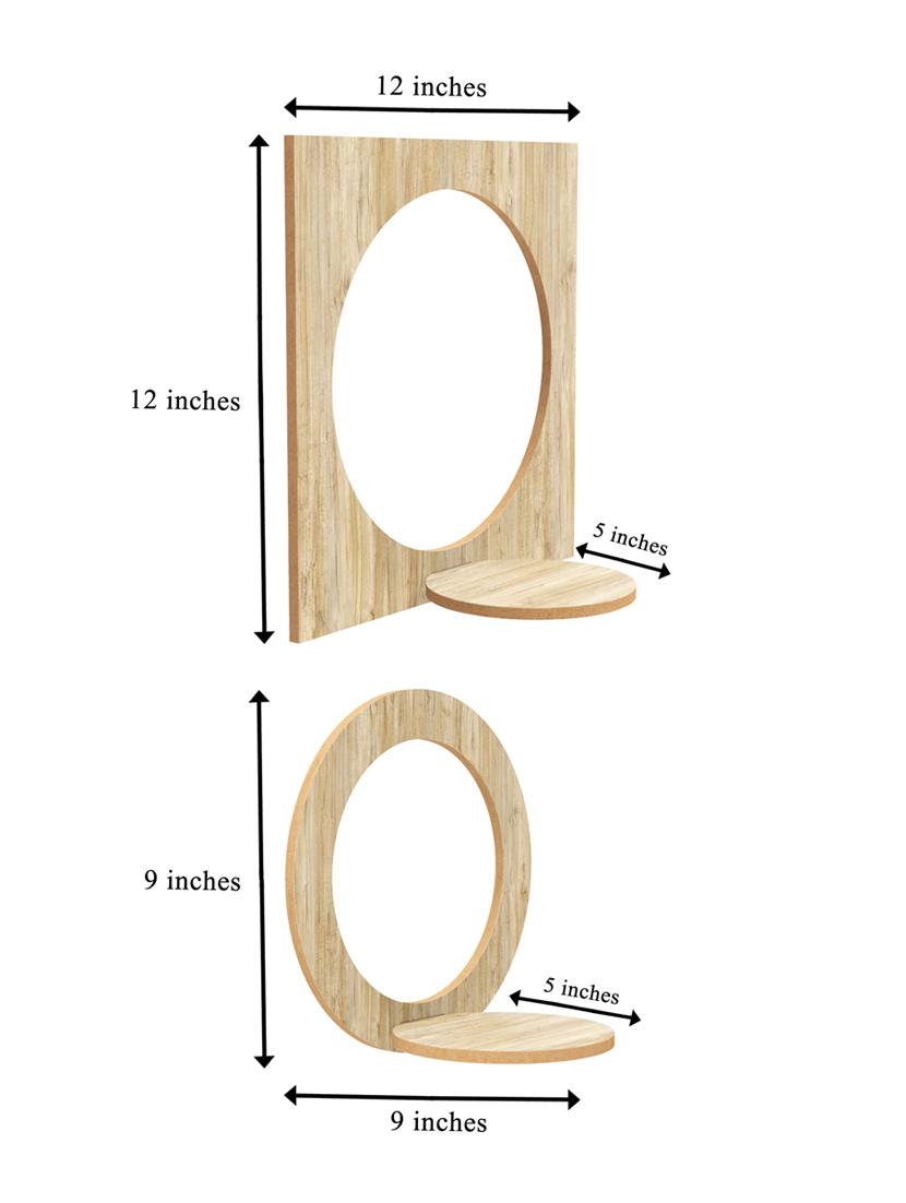 home sparkle mdf four round shelves rack | wall mounted floating shelves (dark brown) - 18078300 - Standard Image - 3