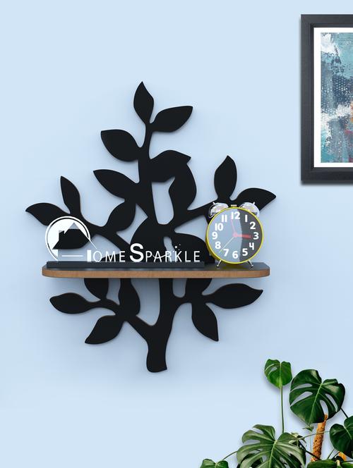 home sparkle tree shaped wall shelf mdf wall shelf rack wall mounted floating shelves (dark brown) - 18078306 -  Standard Image - 0