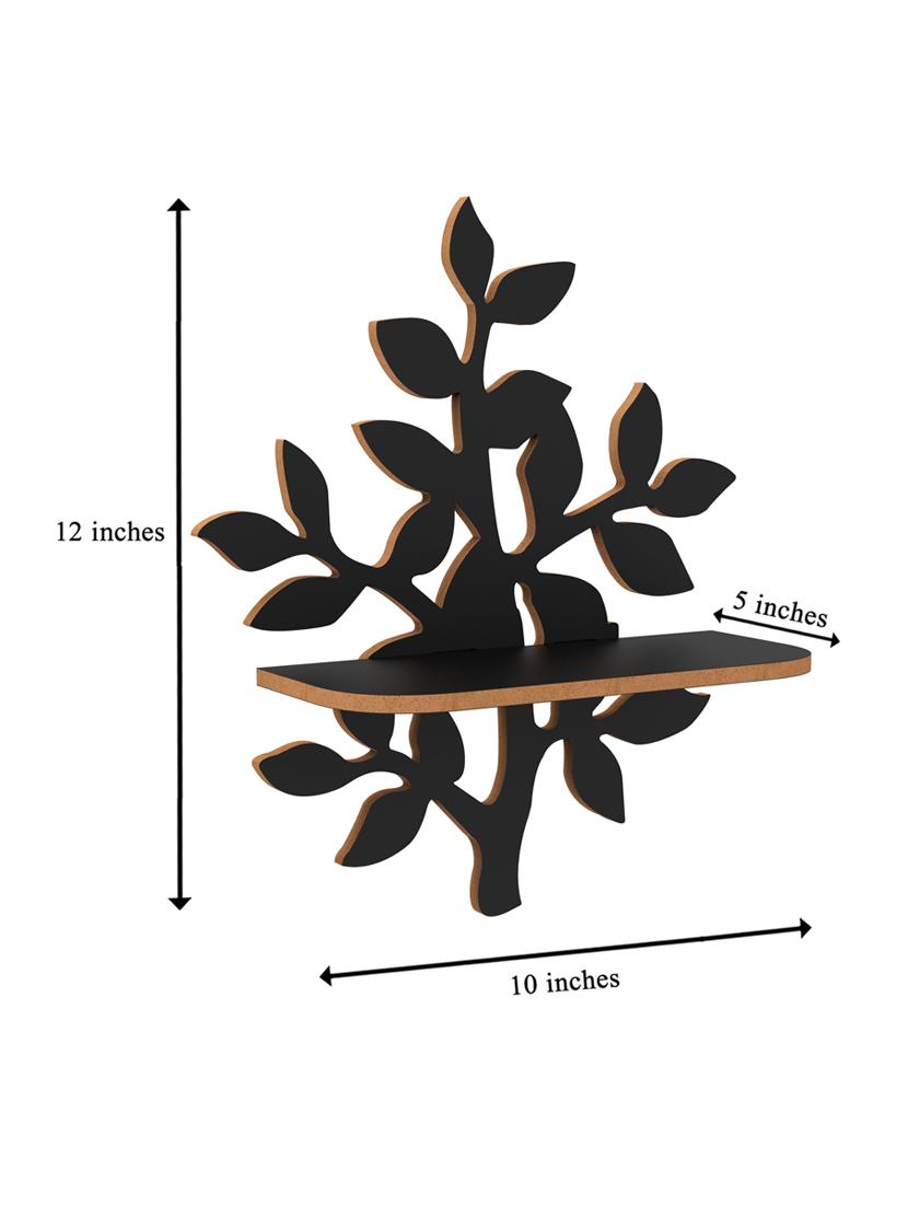 home sparkle tree shaped wall shelf mdf wall shelf rack wall mounted floating shelves (dark brown) - 18078306 - Standard Image - 3