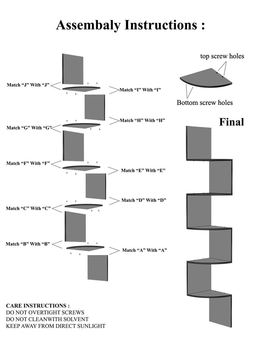 home sparkle wooden zig zag wall shelves corner shelf for living room (dark brown) - 18078316 -  Standard Image - 5