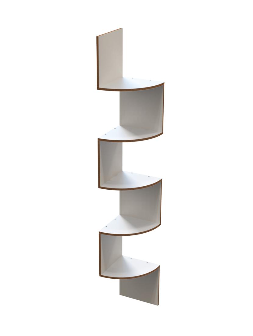 home sparkle wooden zig zag wall shelves corner shelf for living room (dark brown) - 18078317 - Standard Image - 3