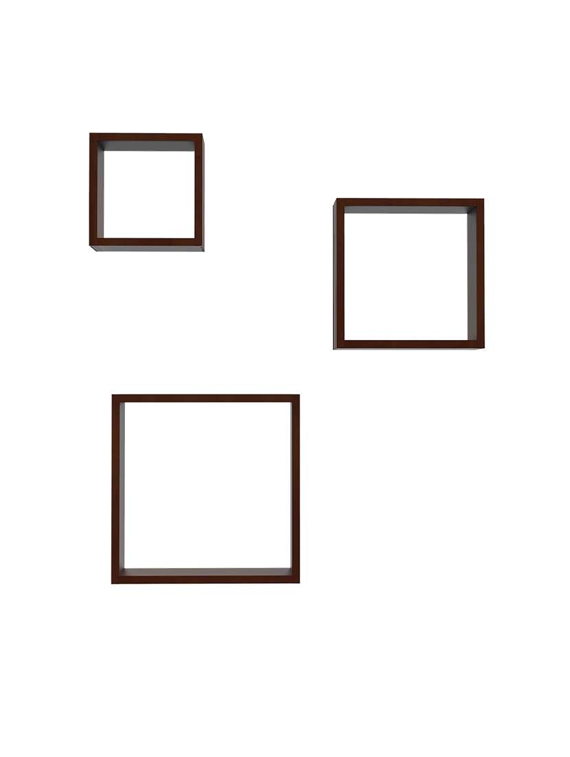 home sparkle louvers design wall mounted floating shelves for living room, bedroom set of 3(black) - 18078319 -  Standard Image - 3