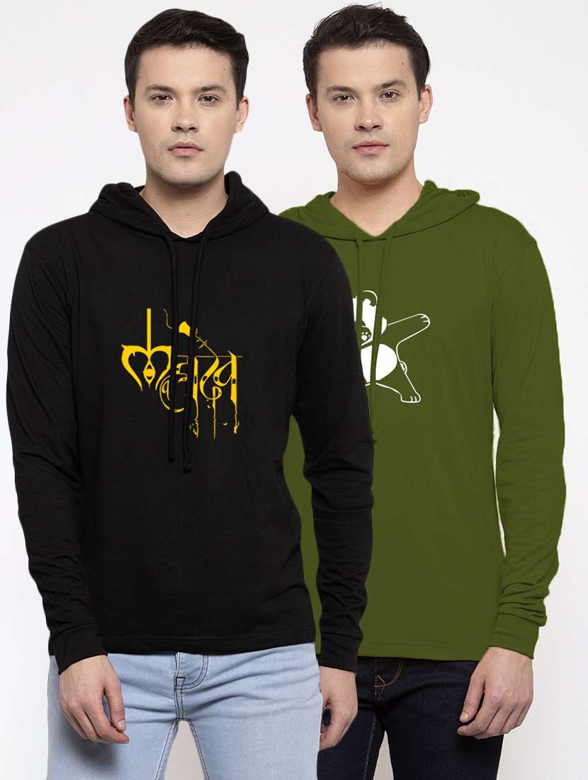 men pack of 2 printed t-shirt combos - 18079115 -  Zoom Image - 0