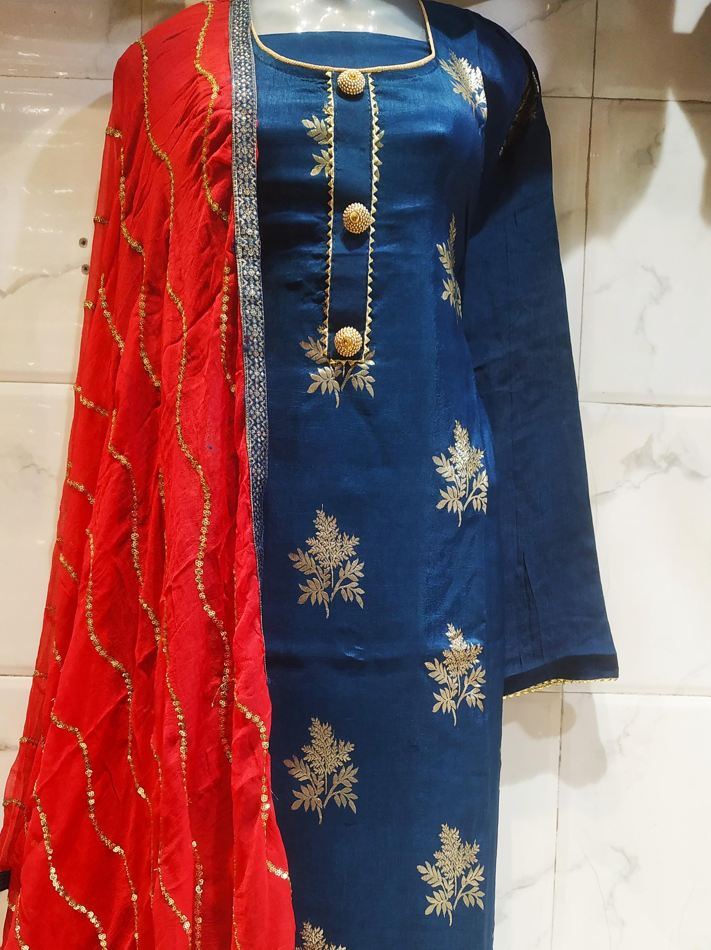 top. dola silk bottom. santoon dupatta.  - 18079659 -  Zoom Image - 0