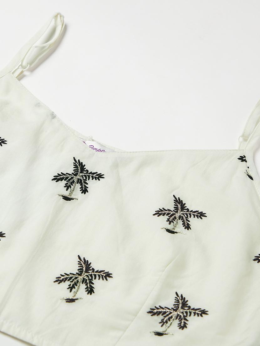 white embroidered top and sharara set - 18079727 - Standard Image - 5