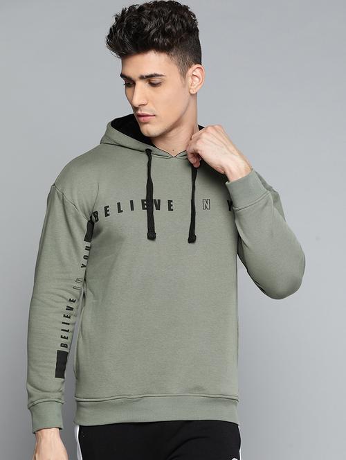 taupe chest-printed hooded sweatshirt - 18079751 -  Standard Image - 0