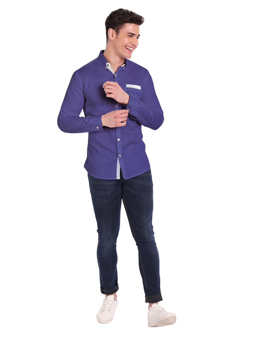 mens solid casual shirt - 18079880 - Standard Image - 3