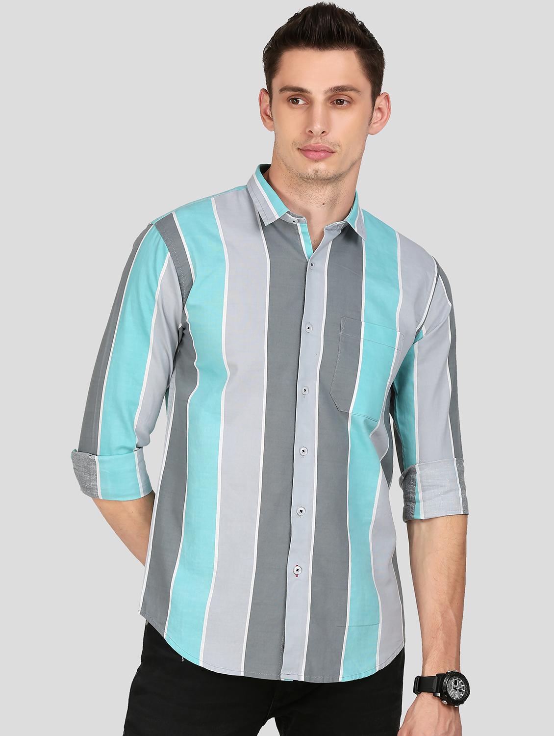 blue stripes casual shirt - 18079958 -  Zoom Image - 0