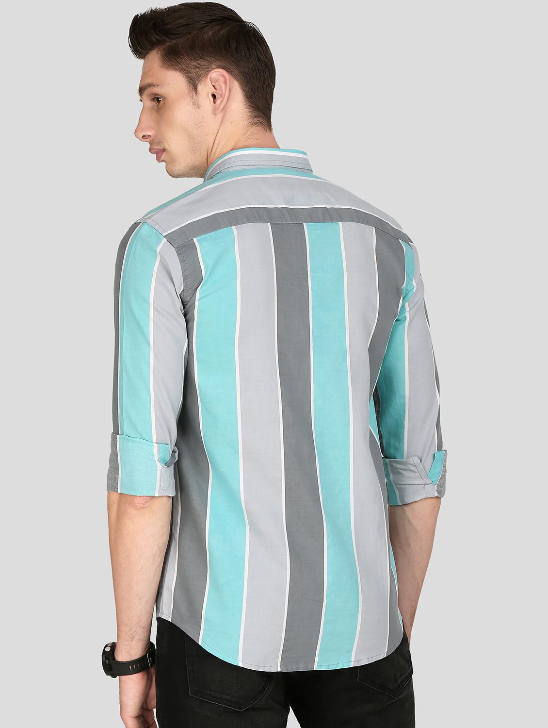 blue stripes casual shirt - 18079958 - Standard Image - 3