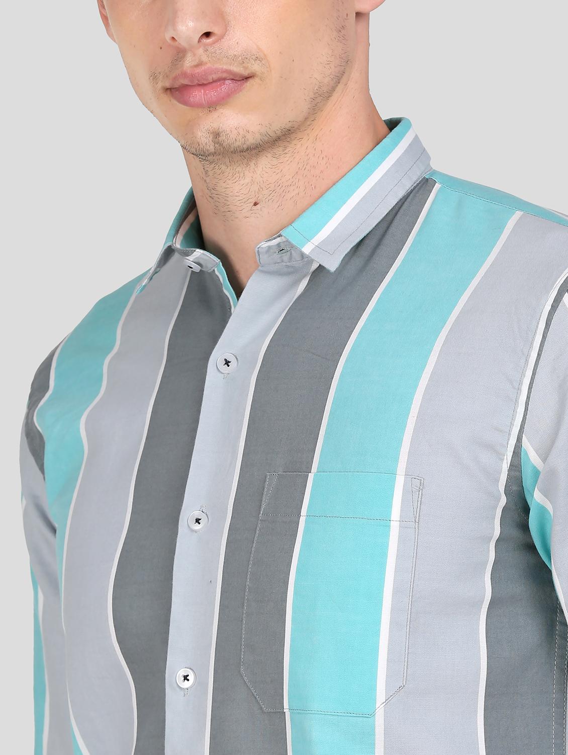 blue stripes casual shirt - 18079958 - Standard Image - 5