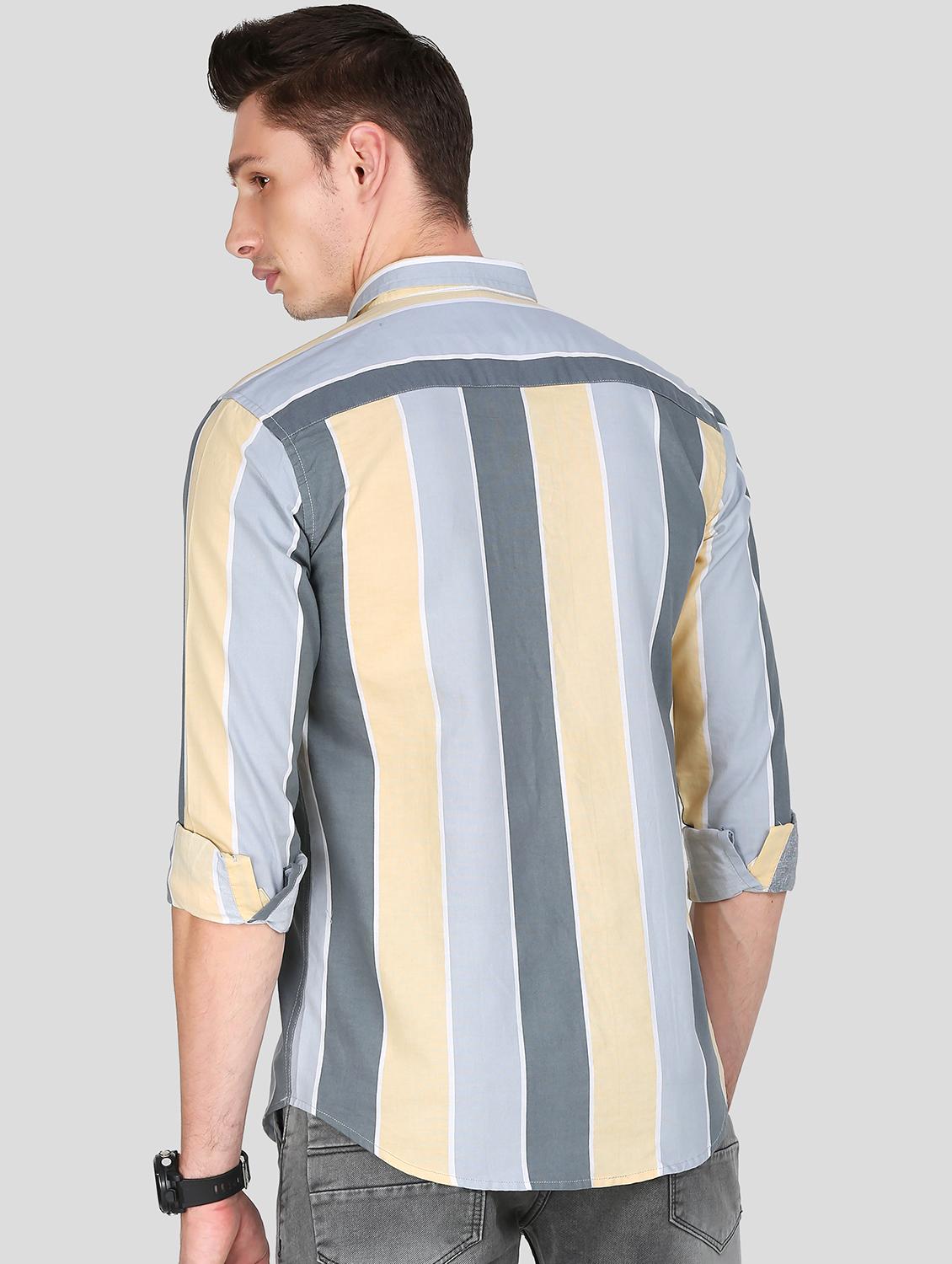 yellow stripe casual shirt - 18079961 - Standard Image - 3