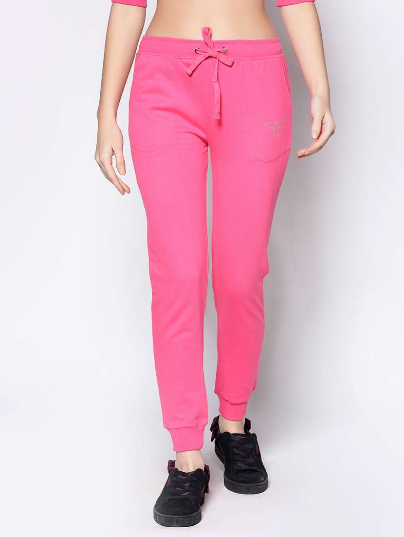 drawstring waist solid track pant