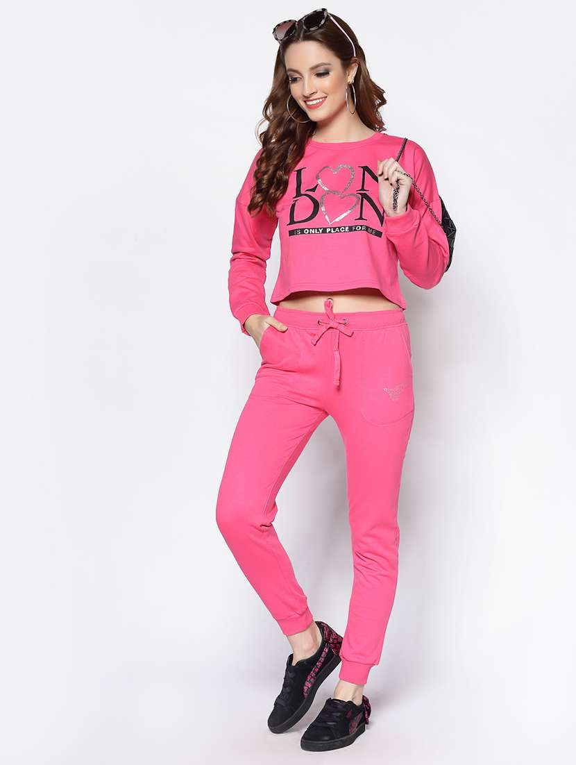 drawstring waist solid track pant - 18081109 -  Standard Image - 3