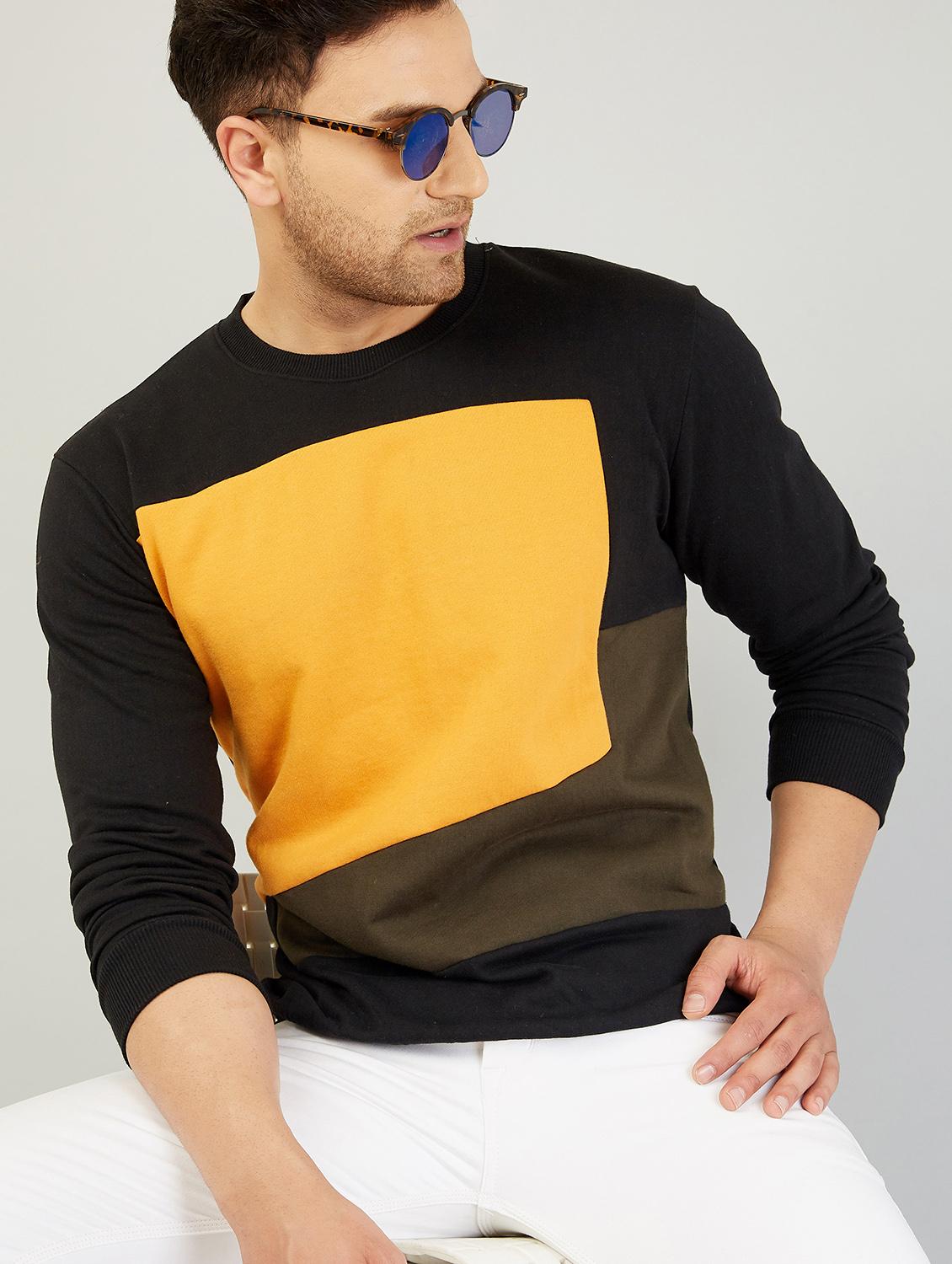 mens color block sweatshirt - 18081146 - Zoom Image - 0