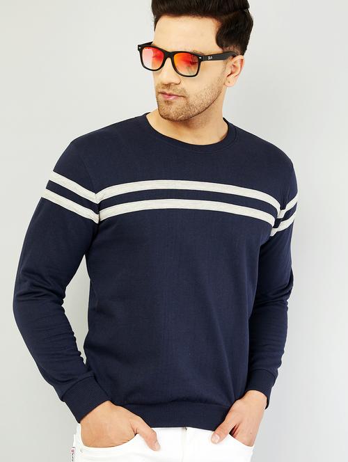 navy blue taped sweatshirt - 18081178 -  Standard Image - 0