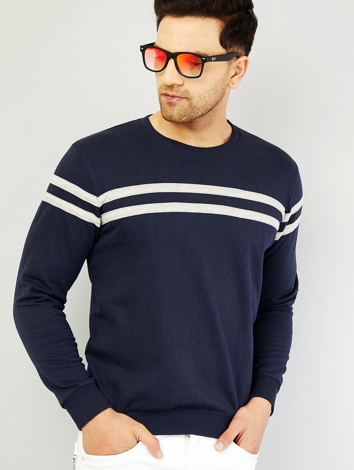 navy blue taped sweatshirt - 18081178 -  Zoom Image - 0