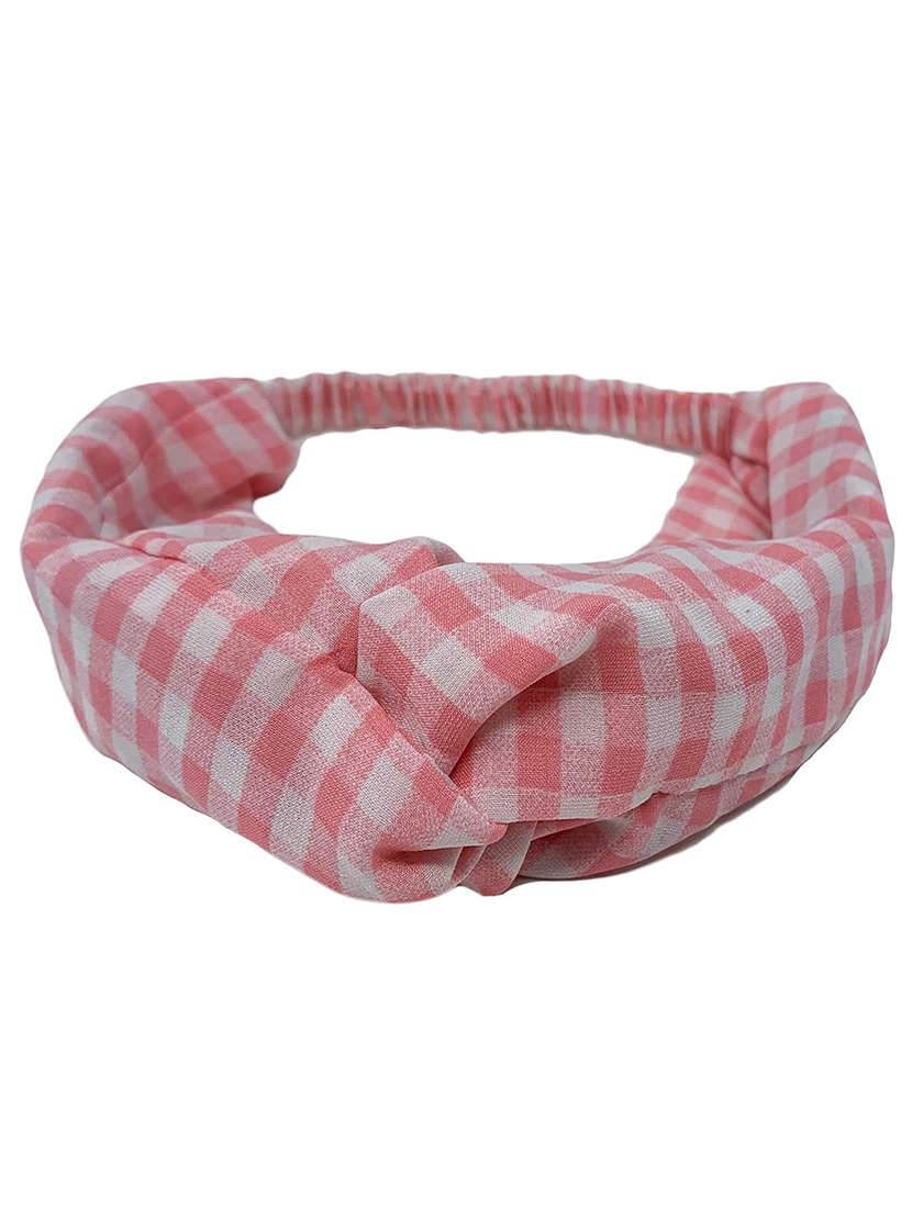mint & oak checks the way - pink hairband for women