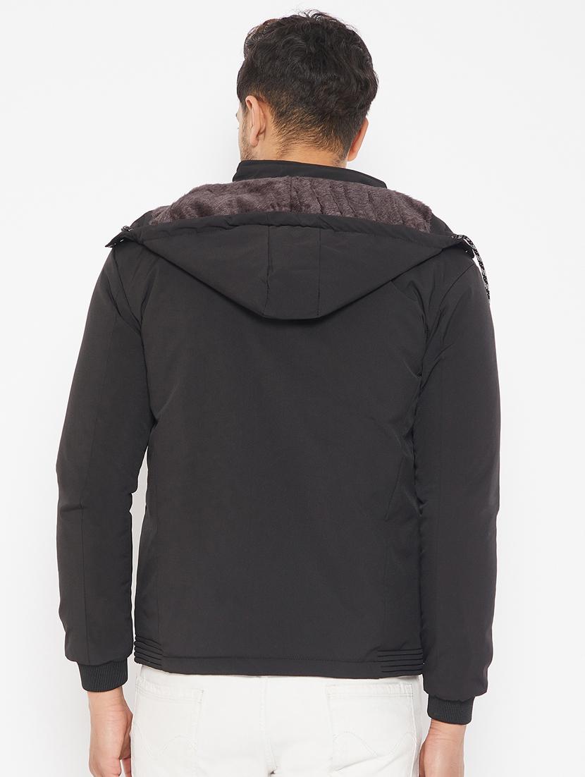 men black chest printed jacket - 18081463 - Standard Image - 3