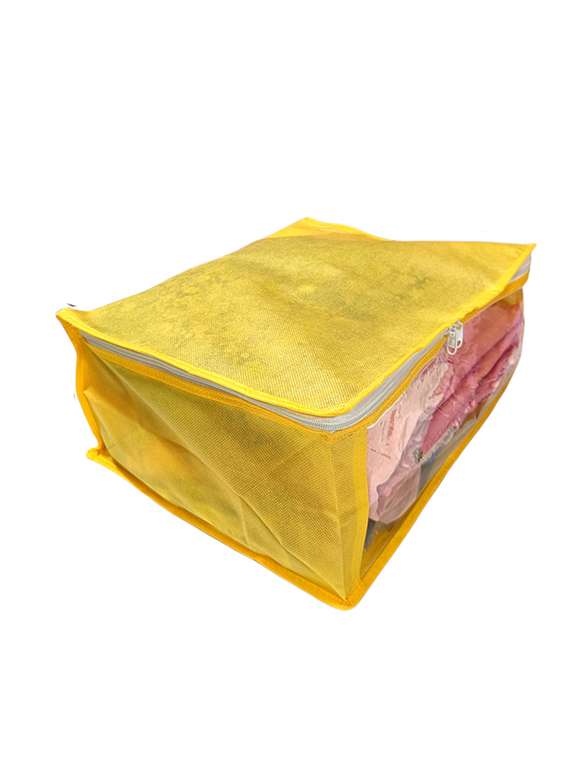 yellow satin utility bag - 18081470 - Standard Image - 3