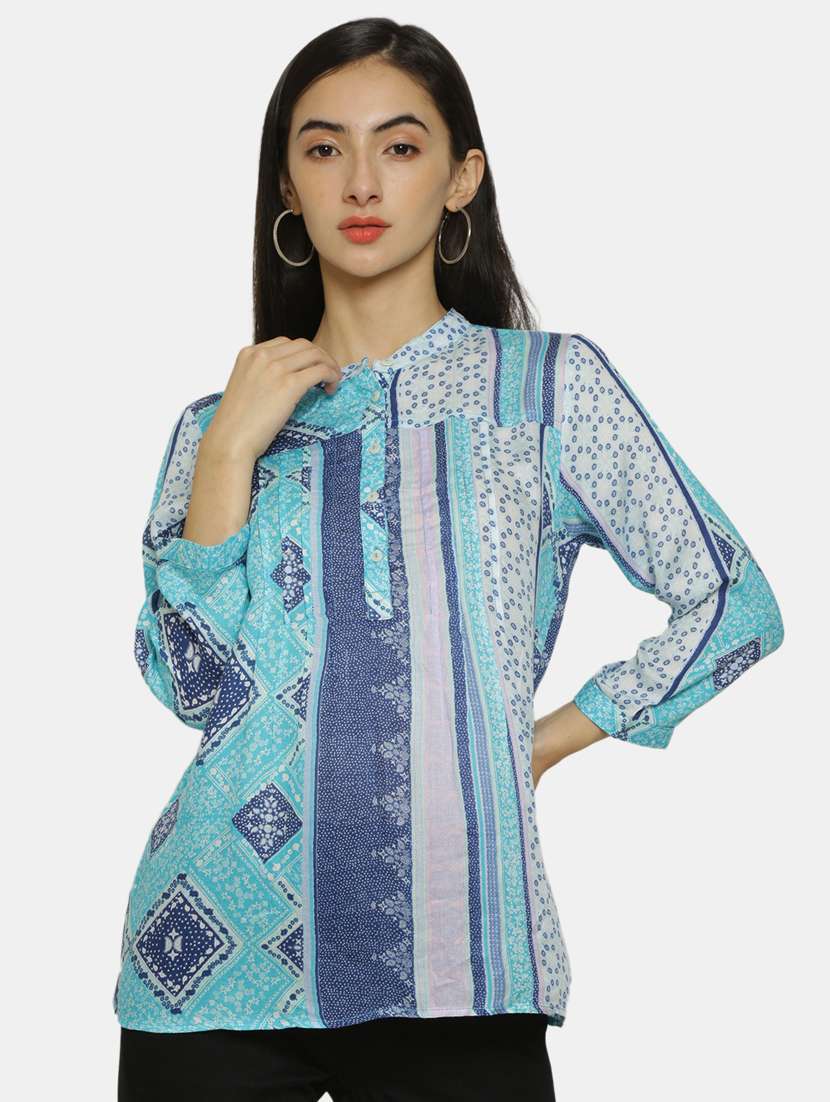 blue viscose plus top