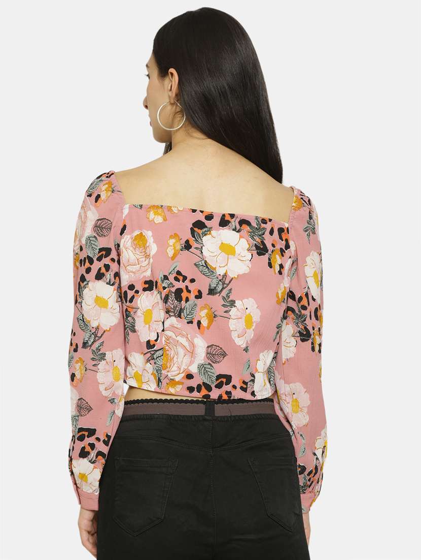 women's crop square neck top - 18082085 - Standard Image - 3