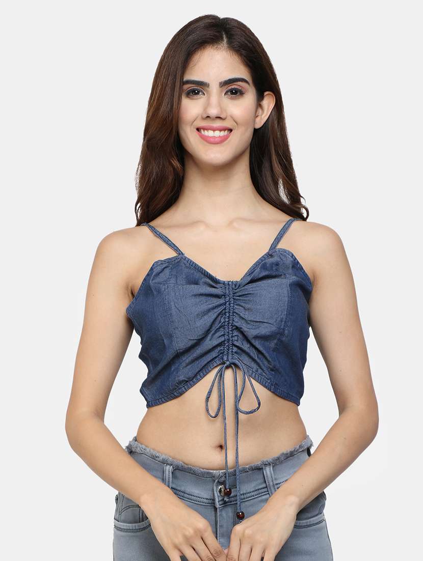 women's crop shoulder strap top - 18082089 -  Zoom Image - 0