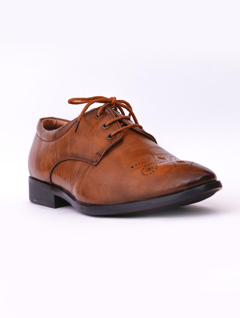 tan leatherette laceup brouges - 18082128 - Zoom Image - 0