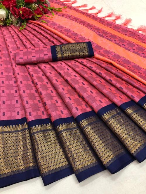 cotton silk mina designer saree  - 18082193 -  Standard Image - 0