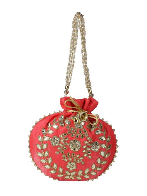 pink cotton polyester blend ethnic potli - 18082804 - Standard Image - 0