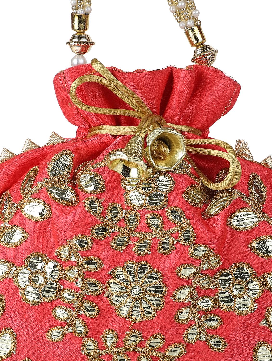 pink cotton polyester blend ethnic potli - 18082804 - Standard Image - 3