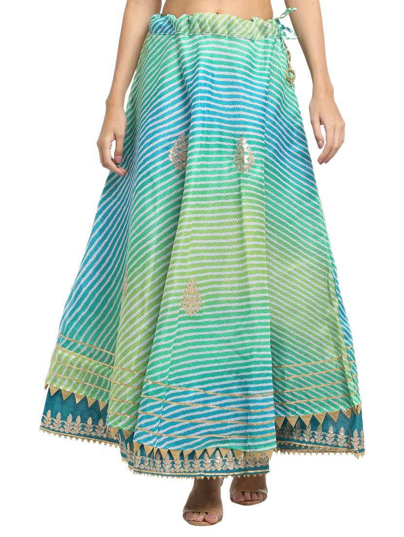 multi colored cotton flared skirt