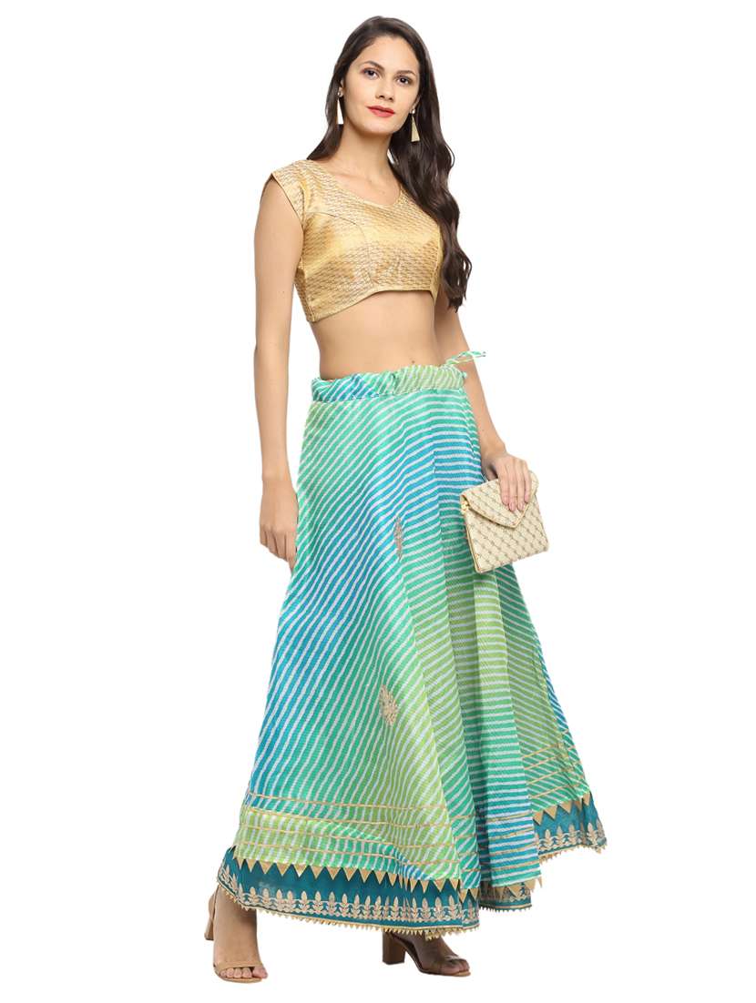 multi colored cotton flared skirt - 18083498 -  Standard Image - 3