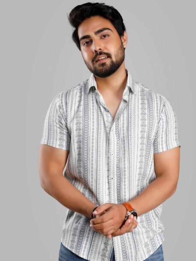 grey cotton shirt - 18083624 - Zoom Image - 0