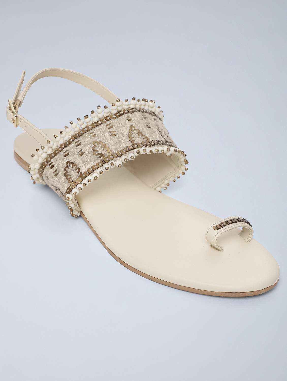 gold back strap sandal