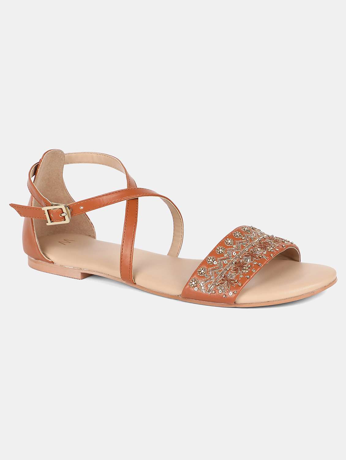 tan back strap sandal