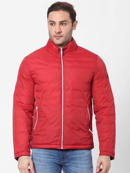 red solid bomber jacket - 18083814 - Standard Image - 0