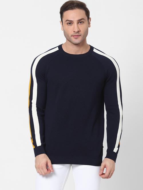 navy blue side taped pullover - 18083847 -  Standard Image - 0