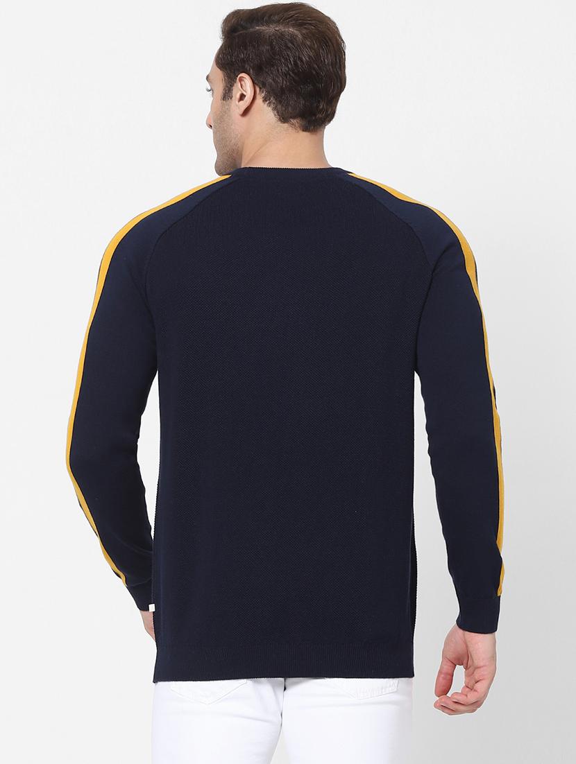 navy blue side taped pullover - 18083847 - Standard Image - 3